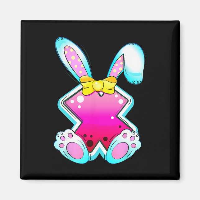 Eggstra Cute Easter Alphabet Coquette Bow Letter X Magnet (Front)