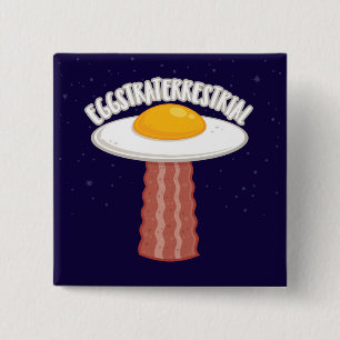 Eggstraterrestrial With Text 15 Cm Square Badge