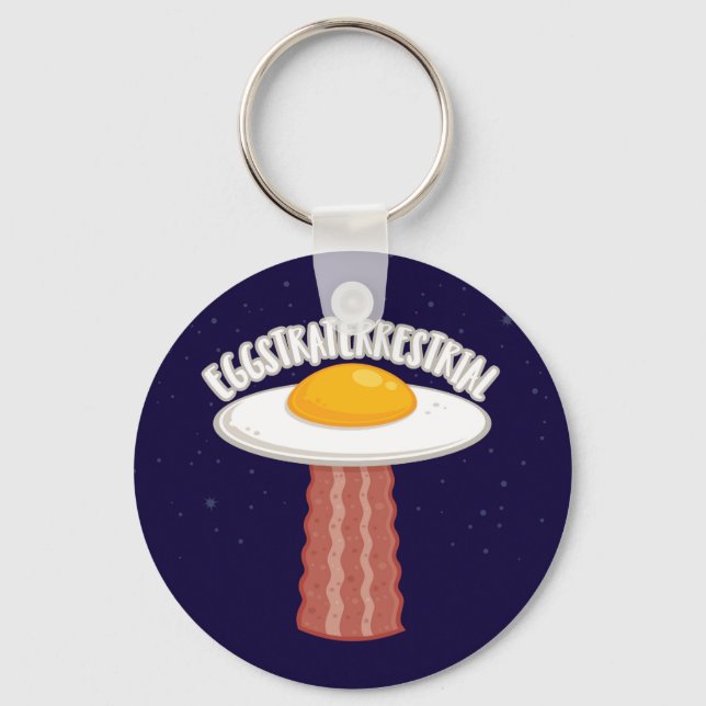 Eggstraterrestrial With Text Key Ring (Front)