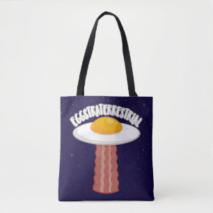 Eggstraterrestrial With Text Tote Bag