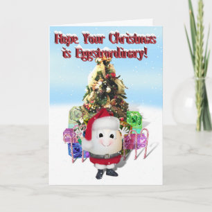 Eggstrordinary Santa Christmas Egg Holiday Card
