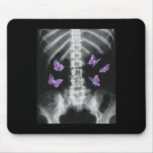 Egirl Xray Skeleton Pink Butterfly Harajuku Y2k Da Mouse Pad