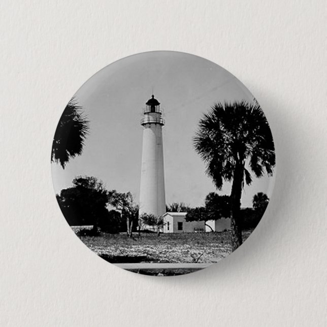 Egmont Key Lighthouse 6 Cm Round Badge (Front)