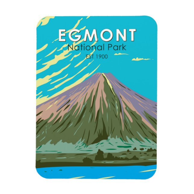 Egmont National Park New Zealand Vintage  Magnet (Vertical)