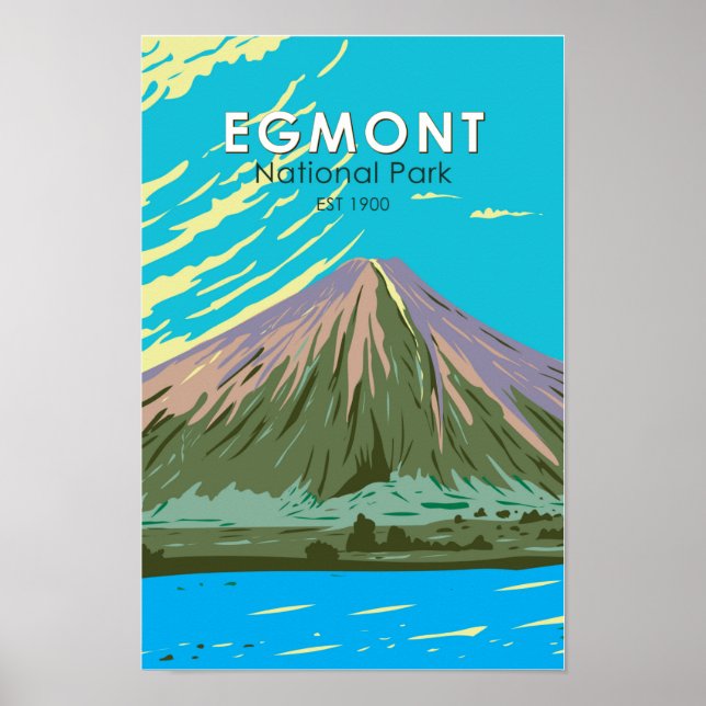 Egmont National Park New Zealand Vintage  Poster (Front)
