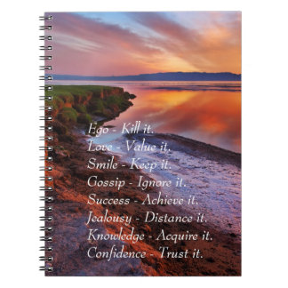 Ego Kill it Love value it Smile Keep it quote Spiral Notebook