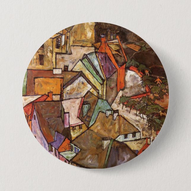 Egon Schiele - Edge Of Town 7.5 Cm Round Badge (Front)
