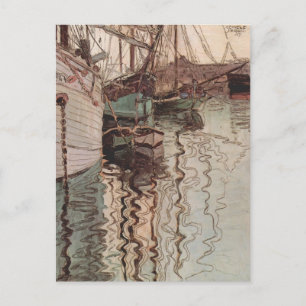 Egon Schiele- Harbour of Trieste Postcard