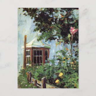 Egon Schiele-House with a Bay Window in the Garden Postcard