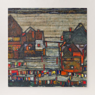 Egon Schiele - Houses with Laundry Jigsaw Puzzle
