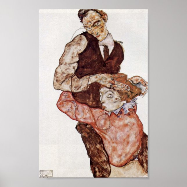 Egon Schiele - Lovers Poster (Front)