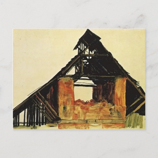 Egon Schiele- Old Brick House in Carinthia Postcard (Front)