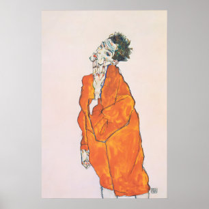 Egon Schiele 'Orange Jacket' Print Expressionism