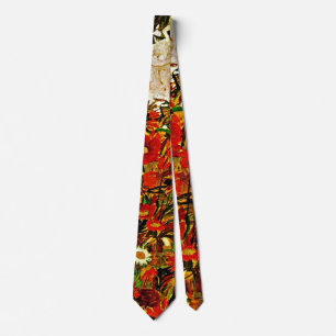 Egon Schiele painting, Field of Flowers Tie