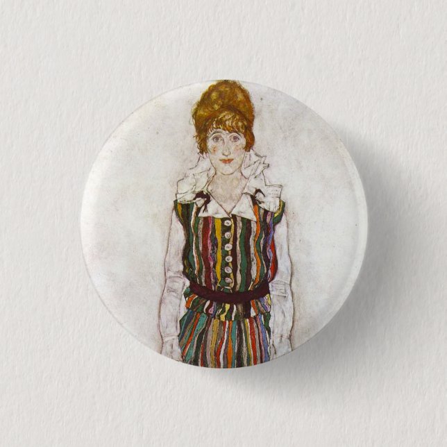 Egon Schiele Portrait of Edith Schiele Button (Front)