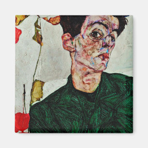 Egon Schiele - Self Portrait With Chinese Lantern Magnet