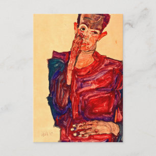 Egon Schiele - Self Portrait With Eyelid Pulled Enclosure Card