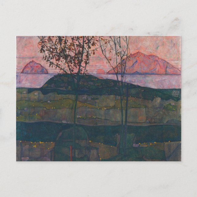 Egon Schiele - Setting Sun Postcard (Front)