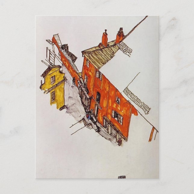 Egon Schiele- Street in Krumau Postcard (Front)