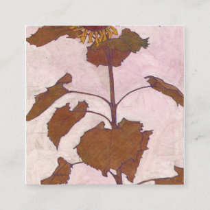 Egon Schiele- Sunflower 1909 Square Business Card
