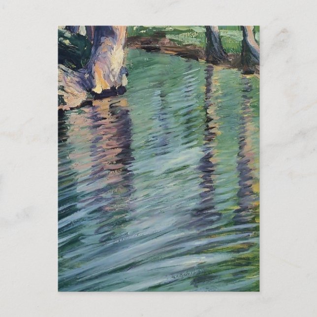 Egon Schiele- Trees Mirrored in a Pond Postcard (Front)
