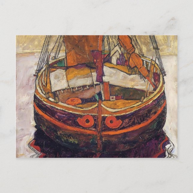 Egon Schiele- Trieste Fishing Boat Postcard (Front)