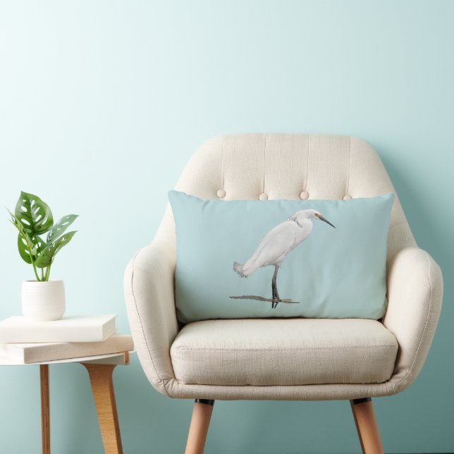 Egret Beach Coast Decor Lumbar Cushion (Chair)