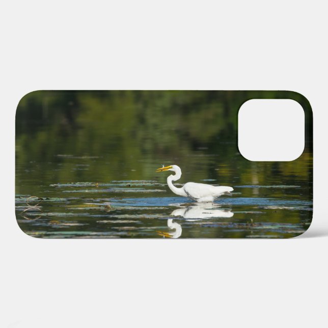Egret Fish Feast iPhone Case (Back (Horizontal))