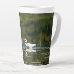 Egret Fish Feast Latte Mug
