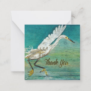 Egret Gorgeous Bird Beach House Thank You Card