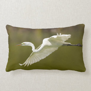 egret in flight lumbar cushion