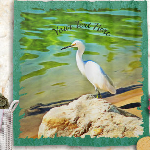 Egret On The Mismaloya River 0335 Shower Curtain