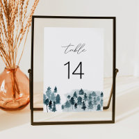 EGRET Rustic Pine Tree Watercolor Table Numbers
