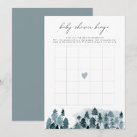 EGRET Rustic Winter Pine Baby Shower Bingo Game