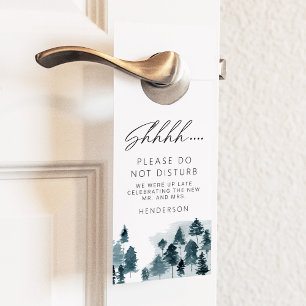 EGRET Slate Blue Watercolor Do not Disturb Hotel  Door Hanger