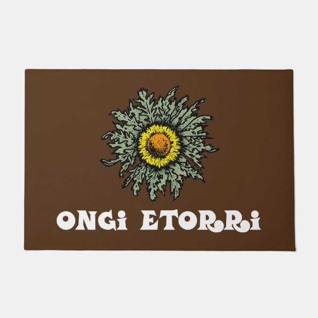 Eguzkilore, Flor del Sol, Sun Flower, Ongi Etorri Doormat (Front)
