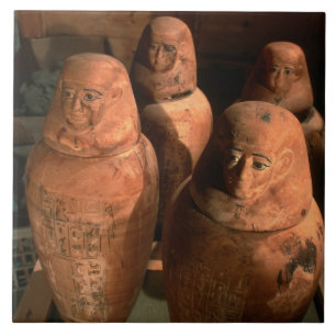 Egypt, 26th dynasty Canopic jars found in Abu Tile