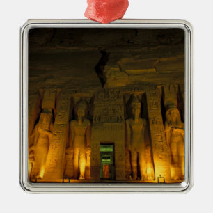 Egypt, Abu Simbel, Lighted facade of Small Metal Tree Decoration