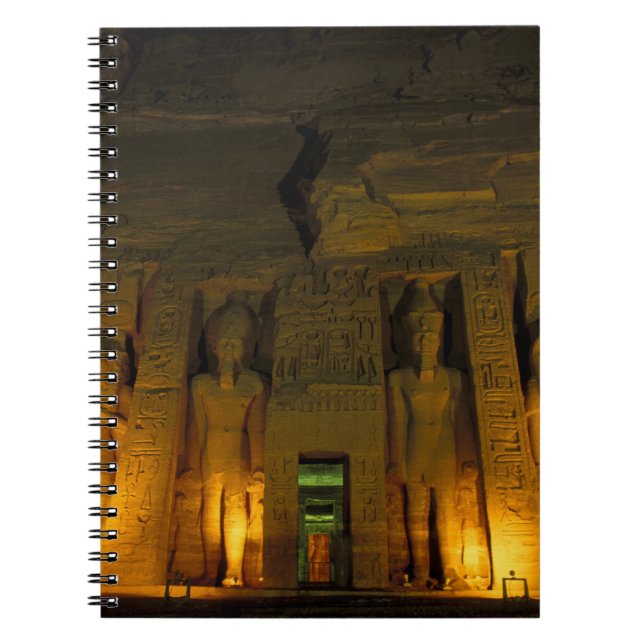 Egypt, Abu Simbel, Lighted facade of Small Spiral Notebook (Front)