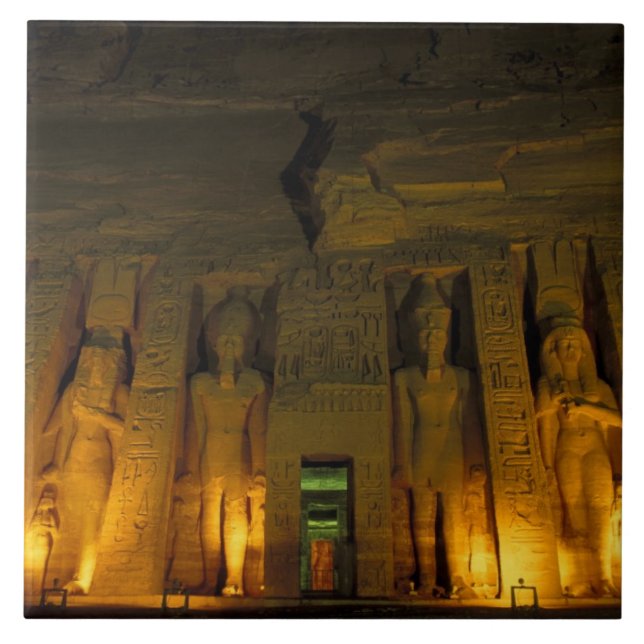 Egypt, Abu Simbel, Lighted facade of Small Tile (Front)