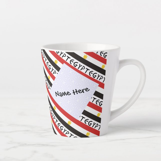 Egypt and Egyptian Flag Tiled Personalised  Latte Mug (Right)