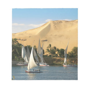 Egypt, Aswan, Nile River, Felucca sailboats, 2 Notepad