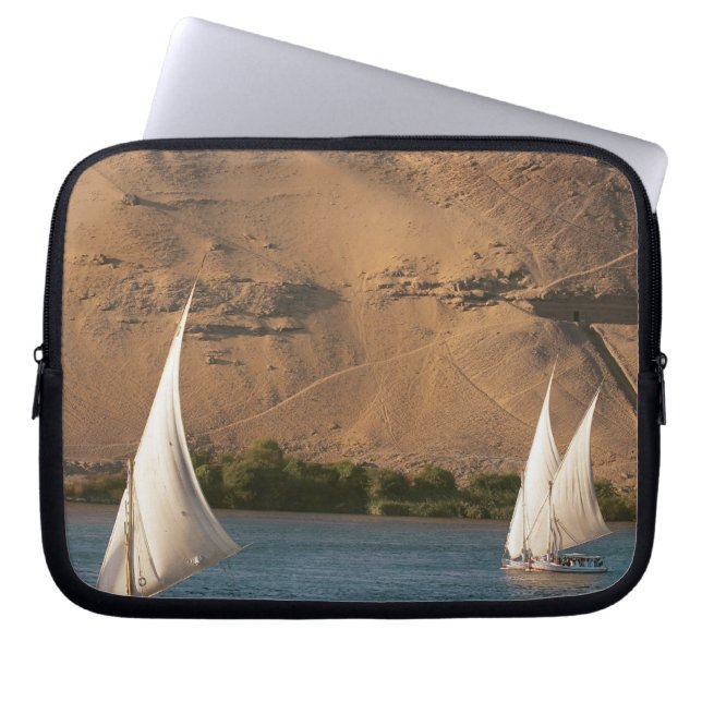 Egypt, Aswan, Nile River, Felucca sailboats, Laptop Sleeve (Front)