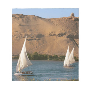 Egypt, Aswan, Nile River, Felucca sailboats, Notepad