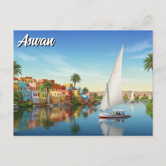 Egypt Aswan Nubian Village Travel Postcard