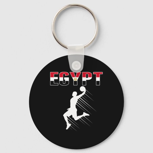 Egypt Basketball Fans Jersey - Egyptian Flag Slam  Key Ring (Front)