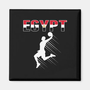 Egypt Basketball Fans Jersey - Egyptian Flag Slam  Magnet
