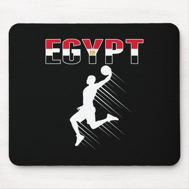 Egypt Basketball Fans Jersey - Egyptian Flag Slam  Mouse Pad (Front)