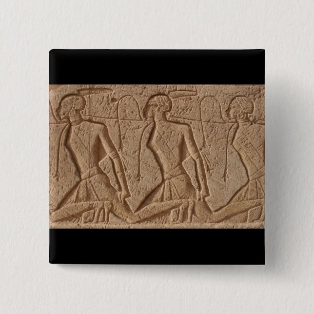 egypt carvings 15 cm square badge (Front)