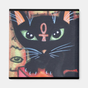 Egypt Cat With Ankh Magnet
